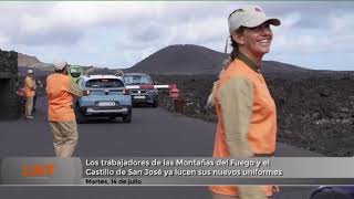 Los trabajadores de las Monta&ntilde;as del Fuego y el Castillo de San Jos&eacute; ya lucen sus nuevos uniformes&nbsp;