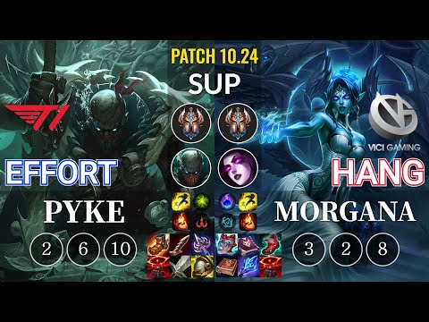 T1 Effort Pyke vs VG Hang Morgana Sup - KR Patch 10.24
