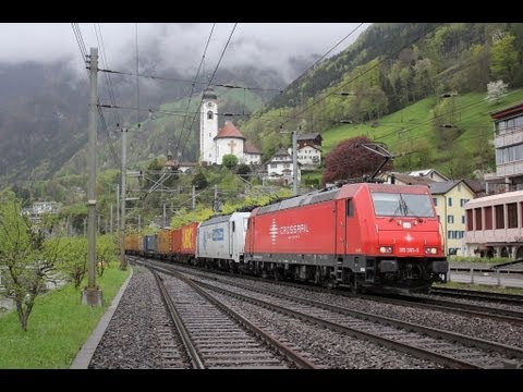 Von Amsteg bis Arth - Bahnverkehr am 27.4.2013