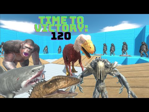 FACTIONS + A BIRDIE VS POOJECTILE GORILLA WAVE!   ANIMAL REVOLT BATTLE SIMULATOR