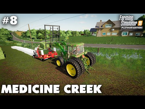 Medicine Creek #8 Making Silage Bales, Farming Simulator 19 Timelapse