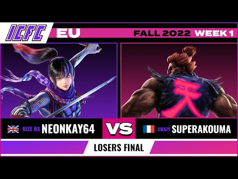 NeonKay64 (Kunimitsu) vs. SuperAkouma (Akuma) Losers Final - ICFC EU Tekken 7 Fall 2022 Week 1