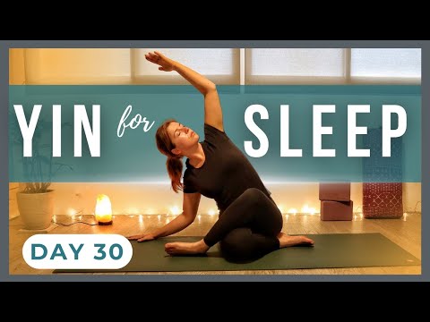 30-Min Bedtime Yin Yoga For Sleep NO PROPS | Bedtime Yin Yoga Challenge Day 30
