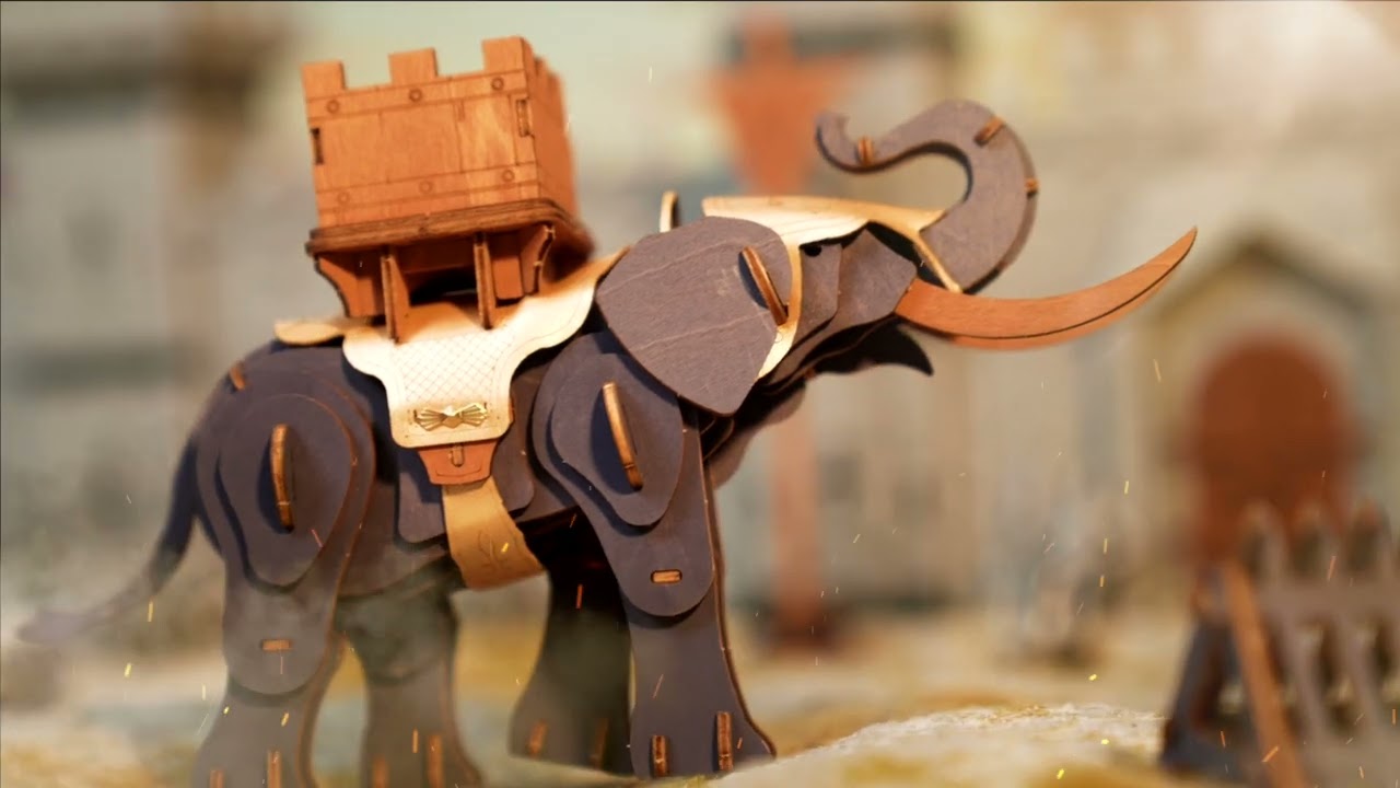 RoboTime Dřevěná skládačka Bojovný kůň