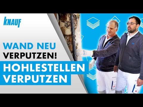 Wand neu verputzen: Putz abschlagen und Löcher spachteln