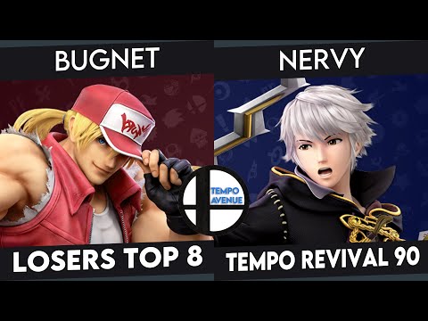 Tempo Revival 90 - Bugnet (Terry) Vs. nervy (Robin, Pkmn Trainer) - Losers Top 8 - Smash Ultimate