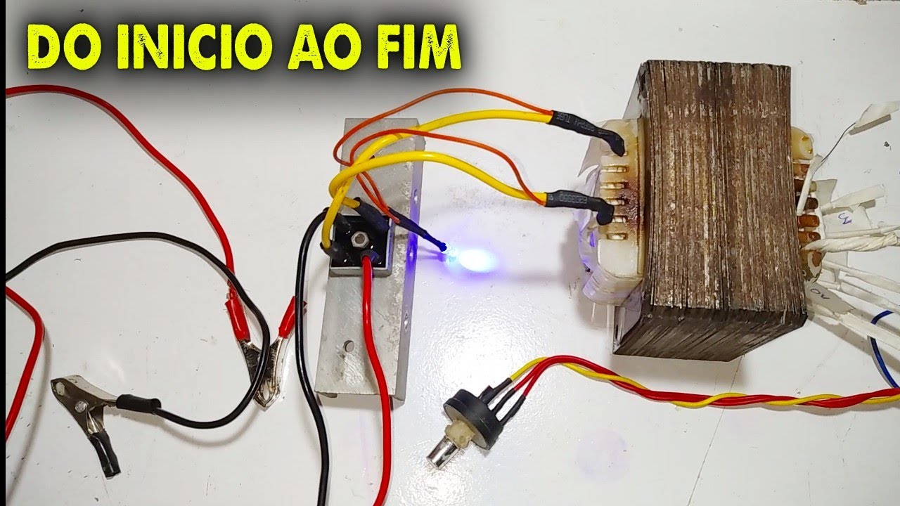 Como fazer CARREGADOR de BATERIA CASEIRO com PONTE RETIFICADORA Kbpc 5010 Carregador de Bateria 14v