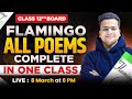 LIVE Class 12 Flamingo ALL POEMS POETIC DEVICES One Shot BOARD EXAM 2025