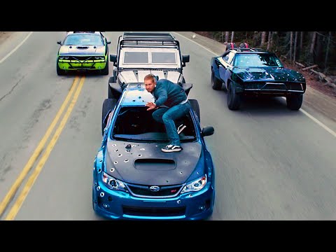 Truck with miniguns VS supercars | Fast & Furious 7 | CLIP