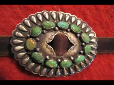 Frontier Plunder Indian Trading Post - Green Turquoise Navajo Concho Belt