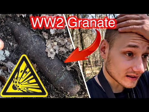 Scharfe Weltkriegs Granate im Wald mit Metalldetektor gefunden (WW2 Sondeln - Schatzsuche - KMBD)