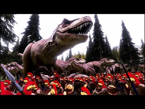 400 DINOSAUR T-REX vs 10 000 SPARTANS - Ultimate Epic Battle Simulator Gameplay