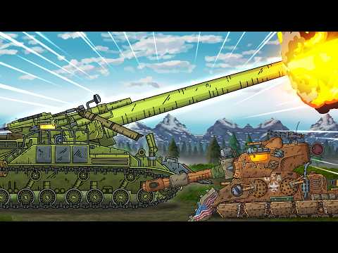 American monster goose! Artillery strike from the Soviet monster! - Cartoons about tanks