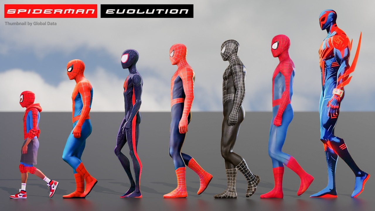 Spider-Man Height Comparison: 3D Animated Evolution