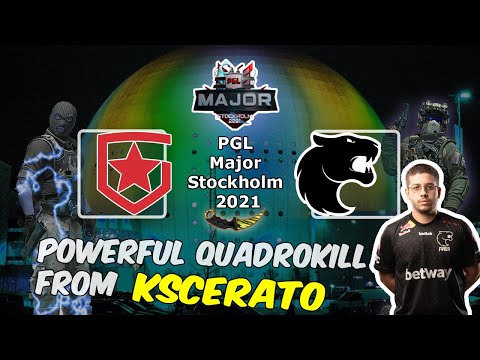 Powerful QuadroKill from KSCERATO on Inferno, Gambit vs FURIA, PGL Major Stockholm 2021