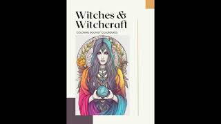 Witches and Witchcraft, Pagan Adult Coloring Book PDF, Magic Coloring Page, Fantasy Coloring Sheets