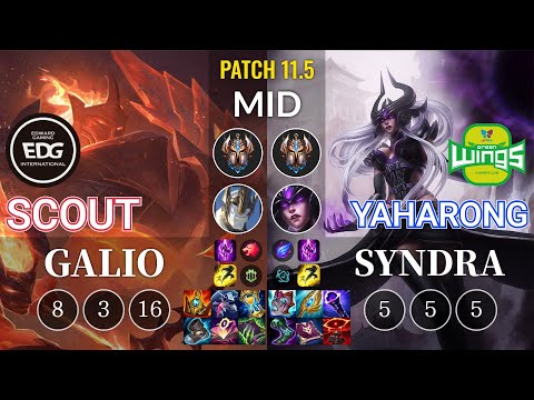 EDG Scout Galio vs JAG Yaharong Syndra Mid - KR Patch 11.5