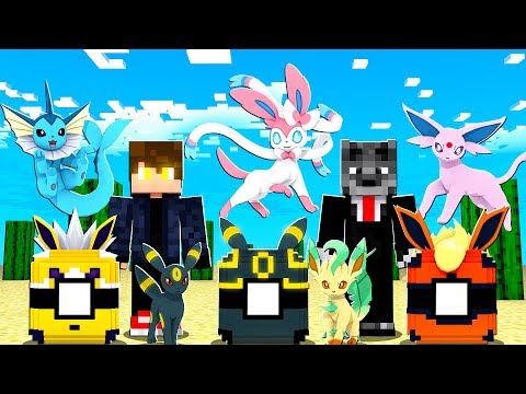 Todas as EVOLUÇÕES da Eevee na Lucky Pixelmon EEVEE - MINECRAFT