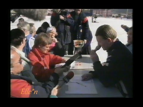 World Championships Allround Innsbruck 1990 - Vd Burg, Bos, Kemkers, Veldkamp (1500 m) + draw 10 km