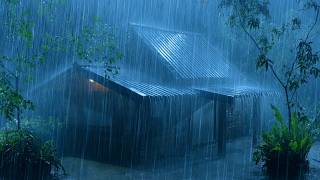 (No Ads) Fall Asleep Quickly in 3 Minutes 🌧️ Heavy Rain on Metal Roof • Calm Your Mind & Relax