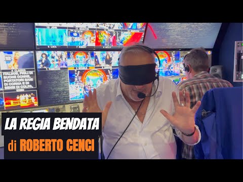 CIAO DARWIN 2024: il regista Roberto Cenci dirige la sigla bendato.