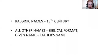 What the Jewish Genealogist Needs to Know About Jewish Names