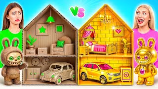 We Build Amazing Doll House for Labubu | Rich vs Broke Challenge by Super Hyper DO