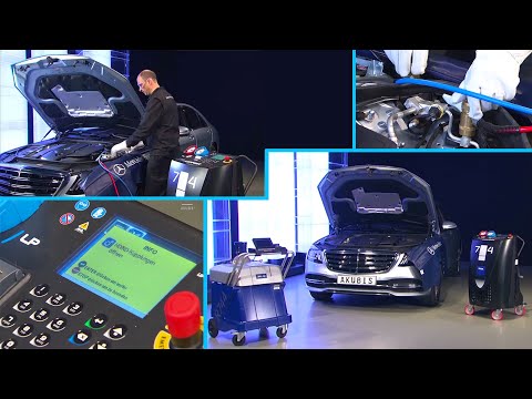 AC troubleshooting: emptying, refilling and leak testing on a Mercedes-Benz - W213, W222, C217