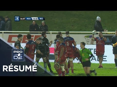 PRO D2 - Résumé Massy-Béziers: 19-27 - J14 - Saison 2017/2018
