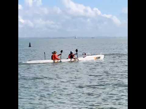 Nick’s first paddle on the Flying Fish #surfski #paddlers #kayakingfun
