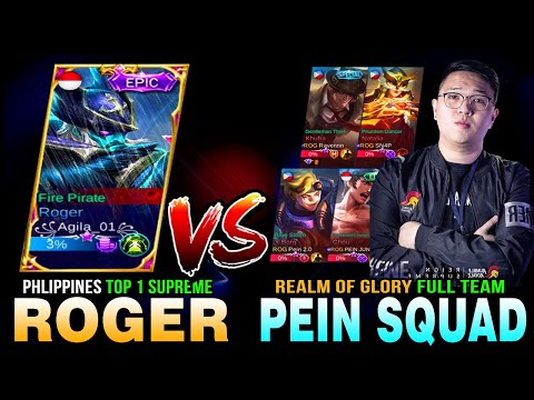 Philippines Top 1 Supreme Roger Outsmarted Pein Full Squad, Realm of Glory  in Rank ~ Mobile Legends