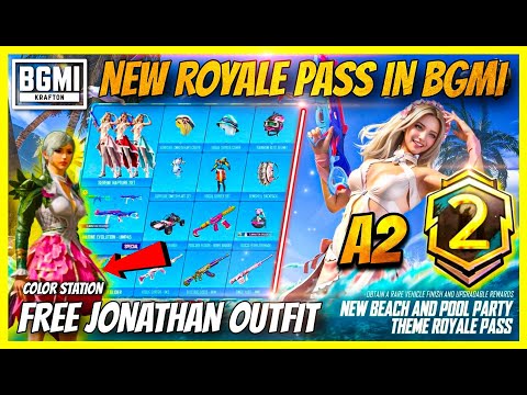 NEW A2 ROYAL PASS IN BGMI - FREE UPGRADABLE WEAPON AND JONATHAN MYTHIC LIKE OUTFIT  ( BGMI )