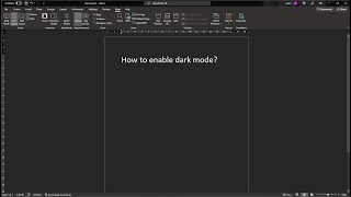 How to enable dark mode in Word? | Word 365