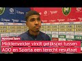 Laros Duarte na ADO-Sparta (1-1): 'Er was weinig beleving en er gebeurde niet veel'
