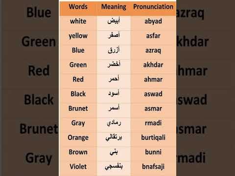 Colors in Arabic ( English - Arabic )