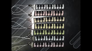 ピアノの鍵盤の模様のミサンガストラップを7種類作ってみた