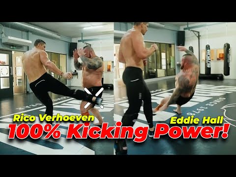 Rico Verhoeven kicks Eddie Hall With 100% Power!