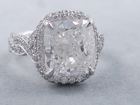 6.73 ctw Cushion Cut Diamonds Engagement Ring - BigDiamondsUSA
