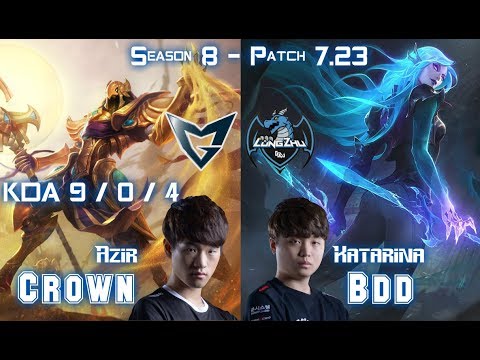 SSG Crown AZIR vs LZ BDD KATARINA Mid - Patch 7.23 KR Ranked