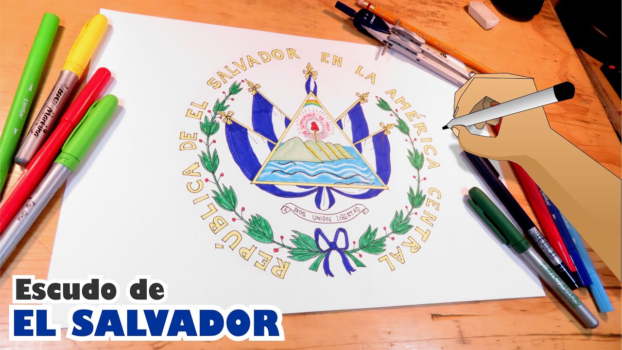 Cómo dibujar el escudo de El Salvador paso a paso