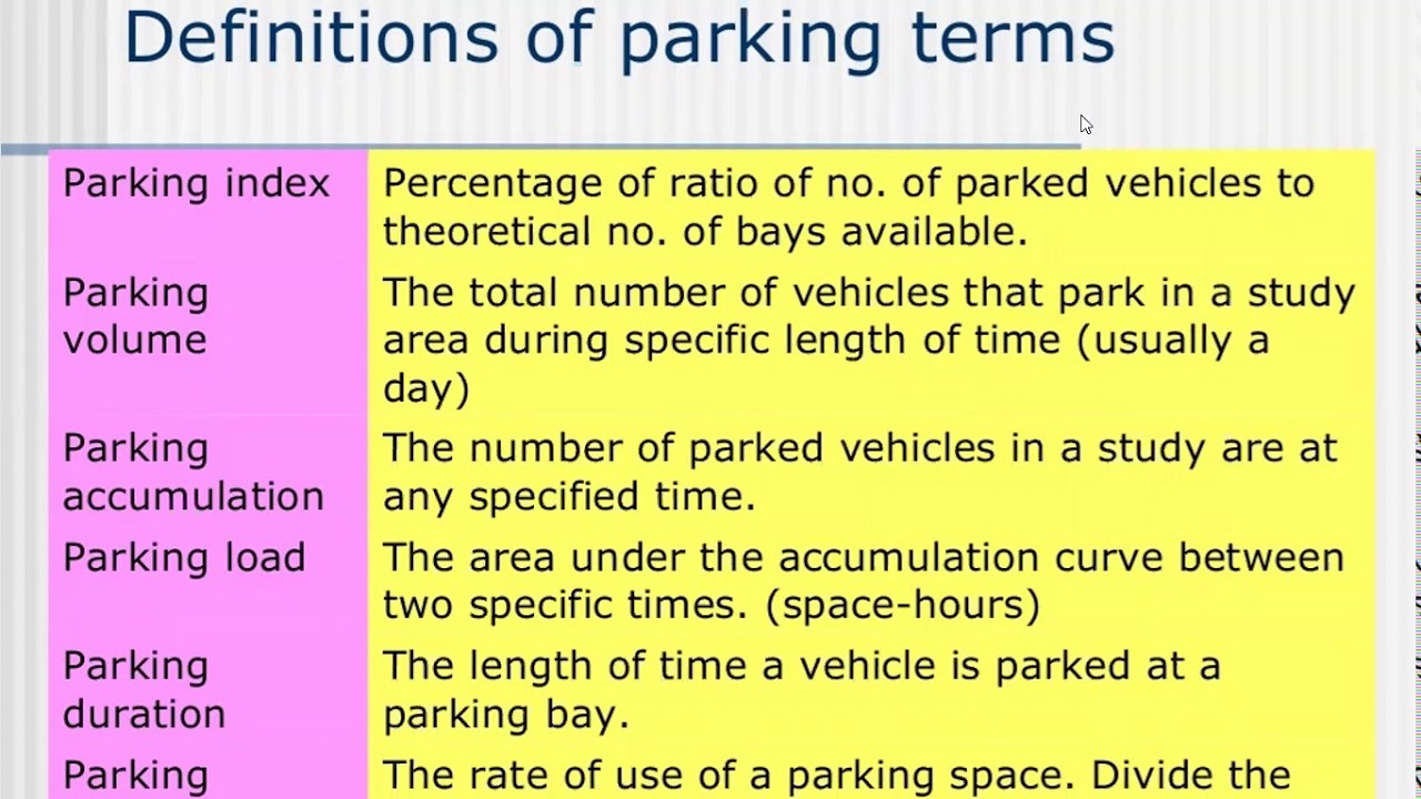 Jayoti Vidyapeeth - Transportation Engineering - Parking studies