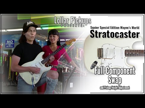 LOLLAR PICKUPS - STRAT FULL COMPONENT SWAP on a Squier Special Edition Wayne's World Stratocaster