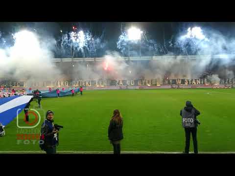 13.12.2017 - 195 Derby Krakowa - Hymn Cracovii - oprawa sektory A i B - CracoviaFOTO