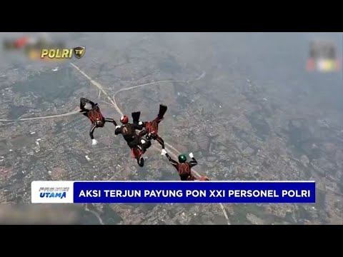 GRAFIS AKSI TERJUN PAYUNG PON XXI PERSONEL POLRI