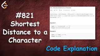 YouTube video 'Shortest Distance to a Character | Live Coding with Explanation | Leetcode #821'