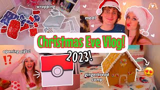 CHRISTMAS EVE VLOG!!🎅🏻🎄(opening gifts, recording a song, gingerbread houses, MYSTERY box, etc!!🫢🎁)