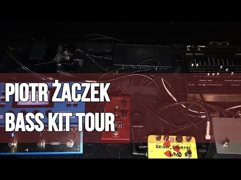 Piotr Żaczek prezentuje swój sprzęt basowy
