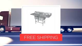 Eagle Group FN2040-2-30-14/3 Commercial Sink, (2) Two Compartment, 14 Gauge Stainless Steel Construction with Stainless Steel Legs and with 2 Drainboards - 104" W