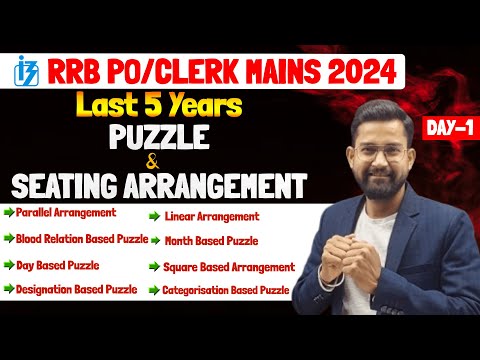 Last 5 Years Puzzle & Seating Arrangement | RRB PO Mains Reasoning Puzzles | By Sanjay Sir