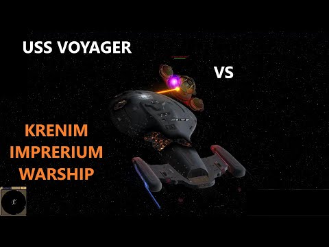 USS Voyager VS Krenim Imperium Warship | Chroniton Torepedoes |  Star Trek Bridge Commander |